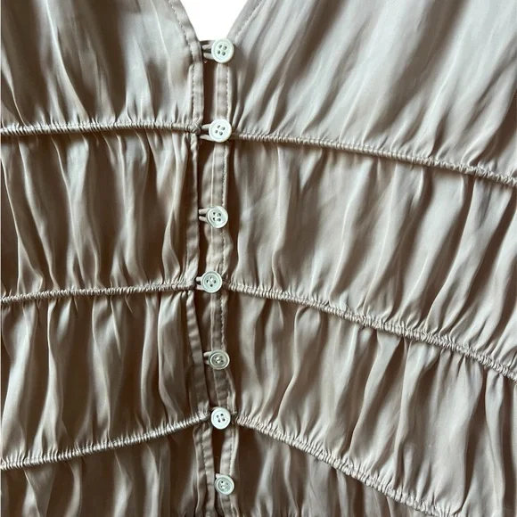 NWT FRAME Julianne Smocked Puff Sleeve Top Size Medium - Picture 4 of 6